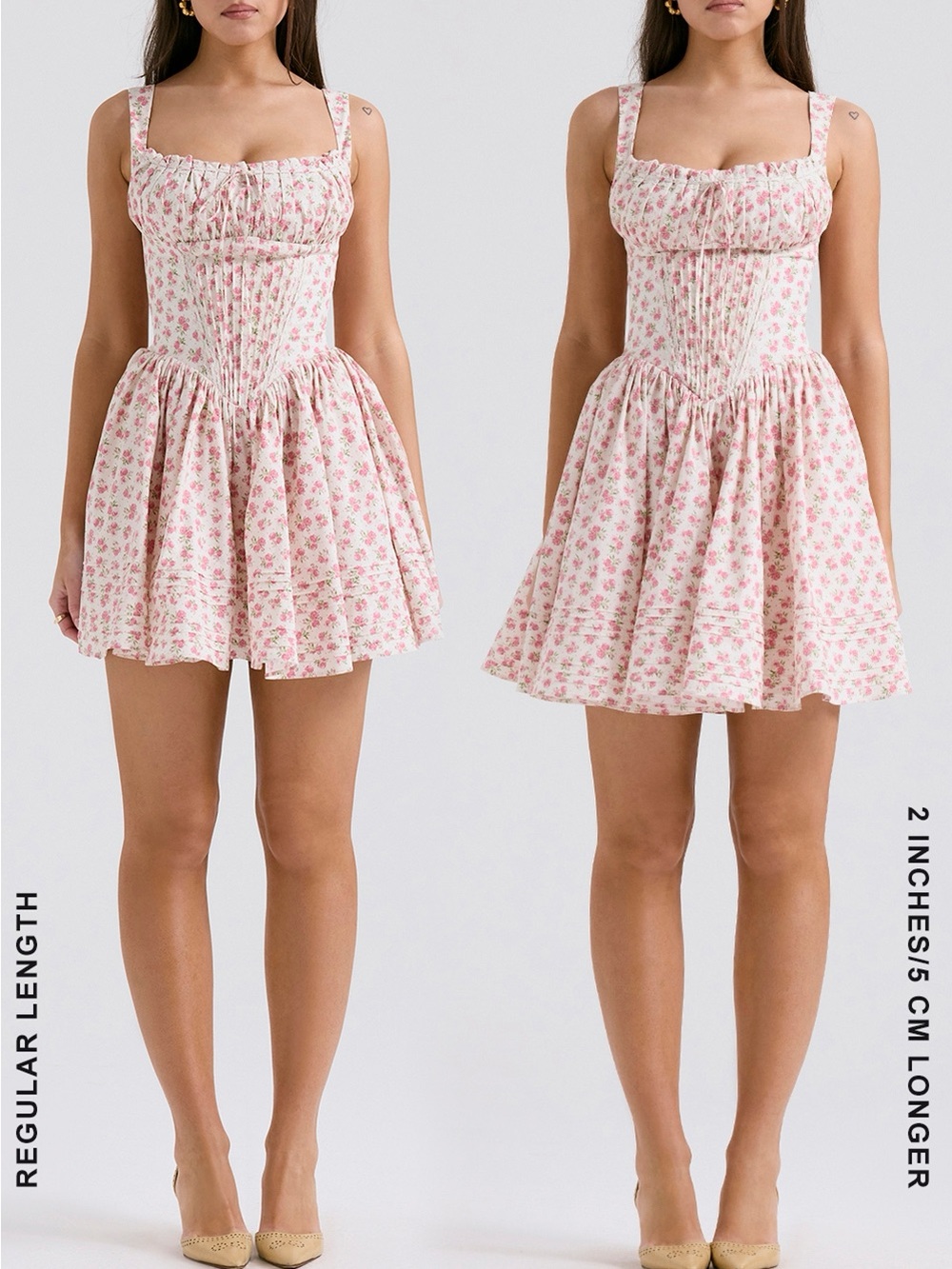 House of CB sz L-Tall Natassia Floral Cottagecore Rosebud Cotton MiniDress - Picture 2 of 15